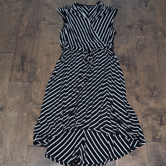 Apt. 9 Black and White Striped High-Low Dress - Picture 1 of 6